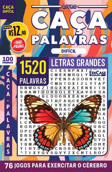 ler totalmente Livro Caça-Palavras ed.114 - 100 págs.- Difícil: 76 Jogos para exercitar o cérebro