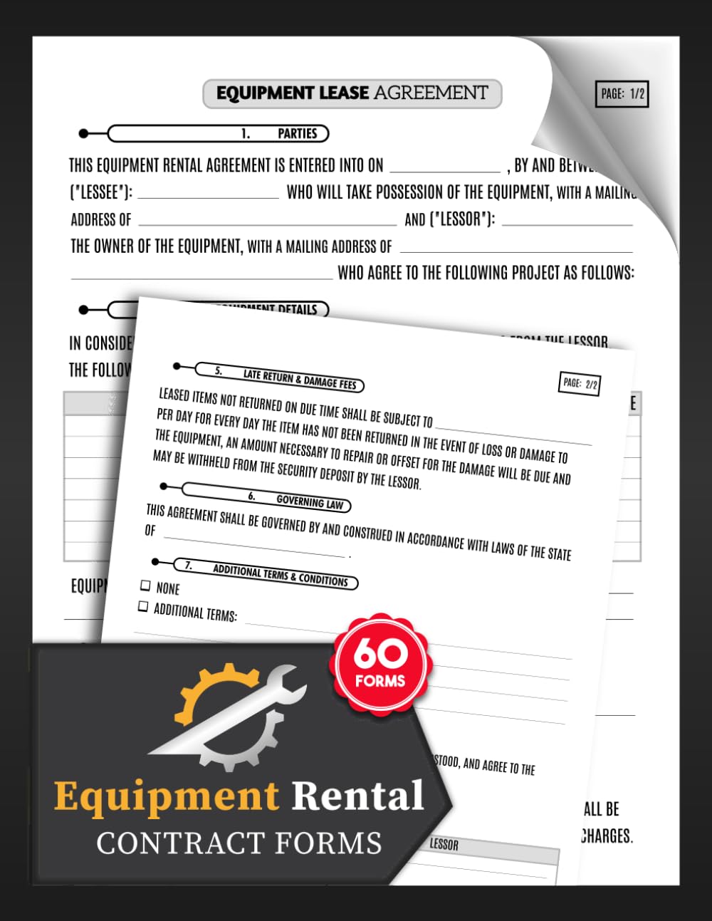 capítulo por capítulo baixar Equipment Rental Contract Forms: Lease Agreement Log for Contractors, Machinery & Small Business Between Lessor & Lessee | Track Tool Details, Lease Terms, Deposits & Signatures | 120 Two-Sided Pages