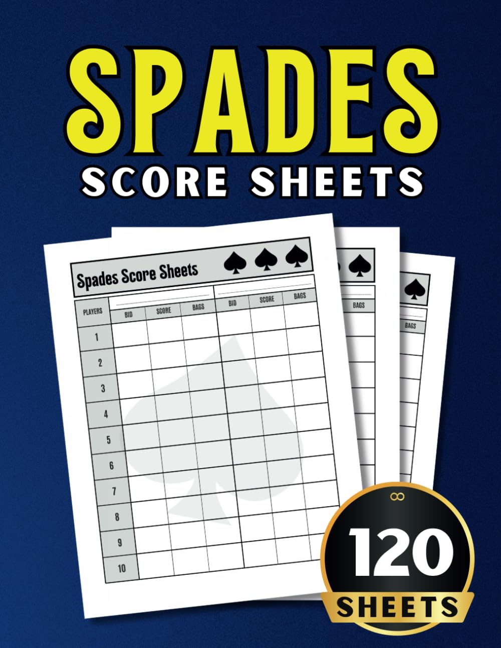 capítulo por capítulo baixar Spades Score Sheets: 120 Score Pads for Scorekeeping, Large Print Spades Card Game Tracker with Size 8.5 x 11" Inches