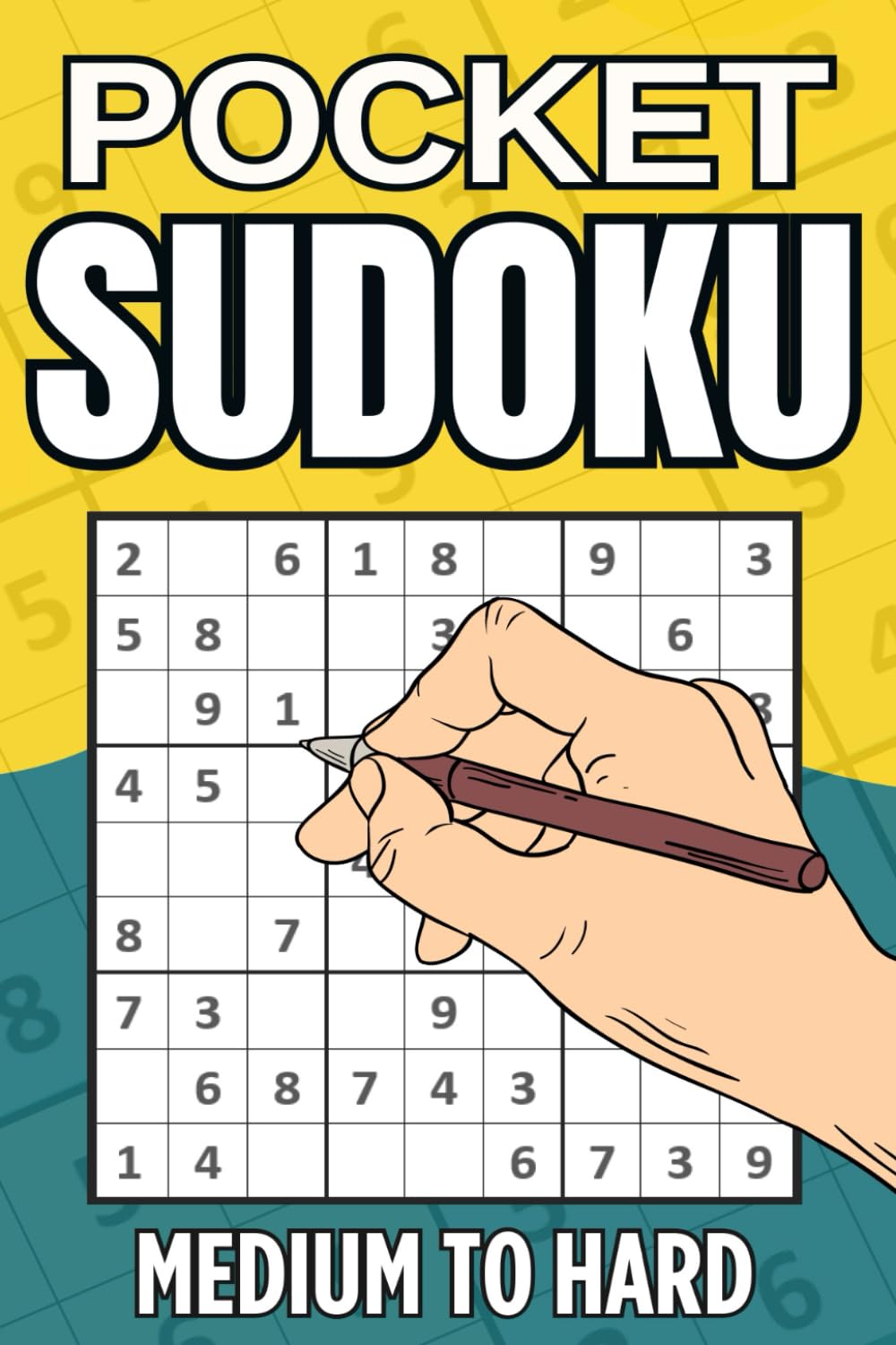 POCKET SUDOKU: Medium to Hard Sudoku Puzzle with Solutions | Compact and Travel Size 4x6 Inches