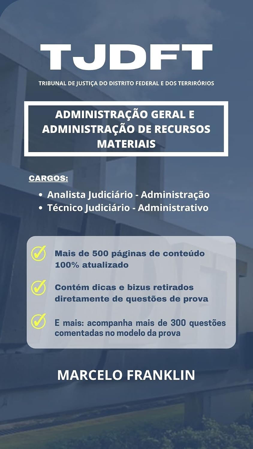 TJDFT - Administração Geral e Recursos Materiais para os cargos de Analista e Técnico baixar livro de graça