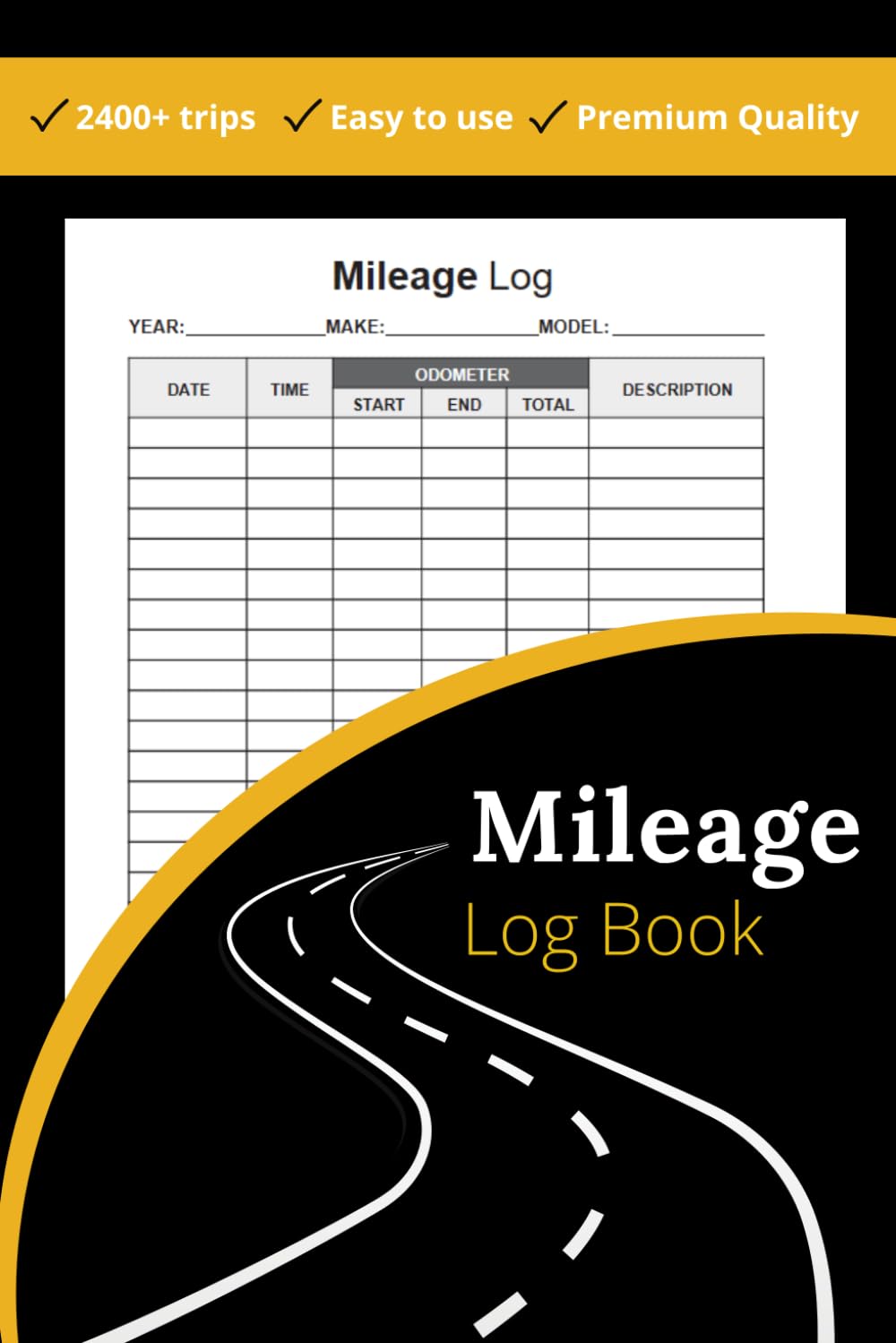 ler totalmente Mileage Log Book: Vehicle Mileage Logbook for Taxes with Fuel & Expense Tracker, Mileage Journal for Business or Personal Taxes, Automotive Daily Tracking Miles Record Book
