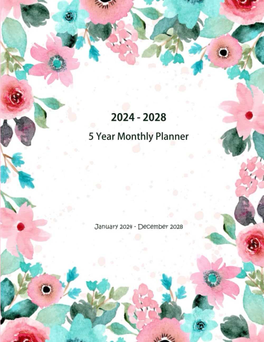 capítulo por capítulo baixar 2024-2028 5 Year Monthly Planner: Large 60 Months Calendar with Holidays from January 2024 to December 2028. Floral Cover.