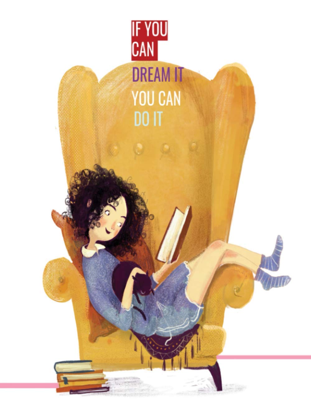 You can do it notebook: Girl and cat on the armchair notebook for woman - sized 8.5”x11” – 100 pages lined notebook (wide ruled) for writing, lecture, best-friend, lover, girlfriend, daughter, baixar o livro de graça