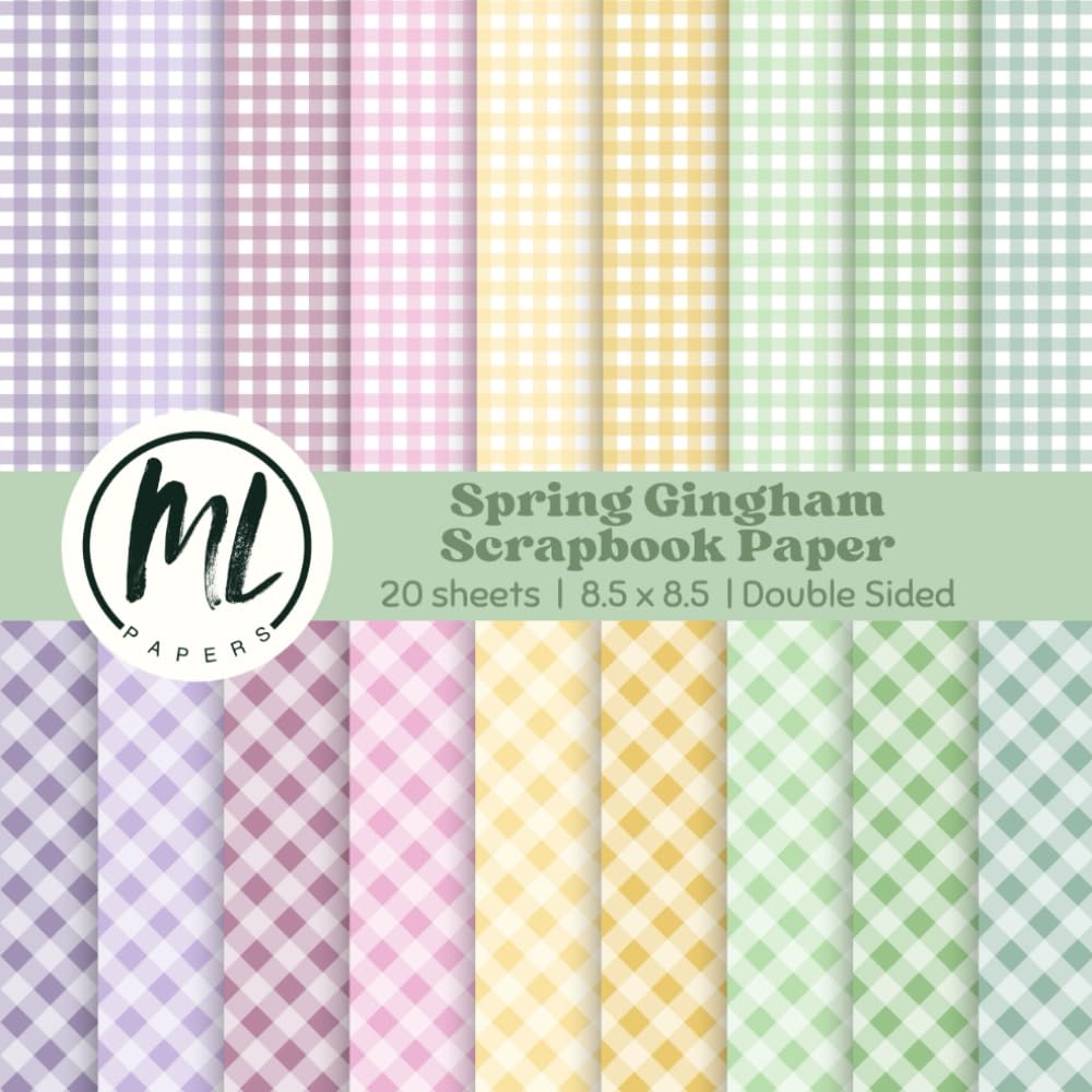 Easter Gingham Scrapbook Paper Pad: Spring Plaid Craft Paper Pad for DIY Card Making, Pastel Pattern Paper for Arts and Crafts Projects, Junk Journaling, Origami, Double sided 8.5 x 8.5 inch baixar o livro de graça