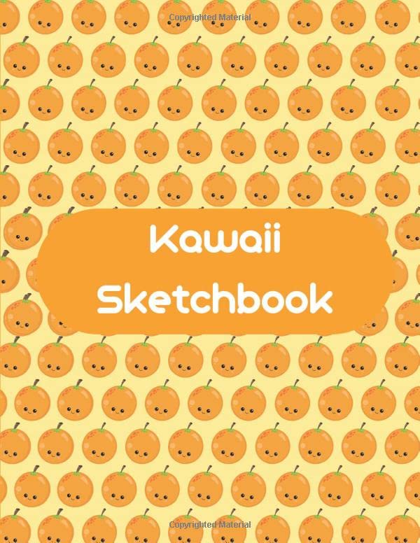 Kawaii Sketchbook: Oranges: 8.5 x 11 Sketchbook for children with 100 blank pages. Notebook for drawing and sketching (Kawaii Fruits) baixar livro de graça