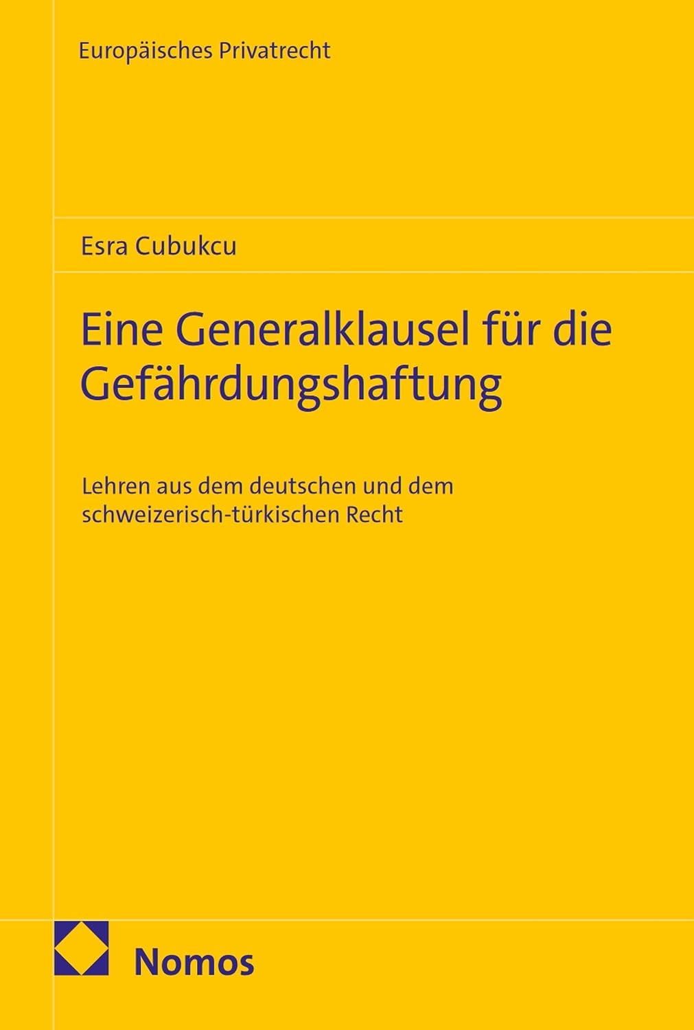 Eine Generalklausel für die Gefährdungshaftung: Lehren aus dem deutschen und dem schweizerisch-türkischen Recht (Europäisches Privatrecht 65) (German Edition)