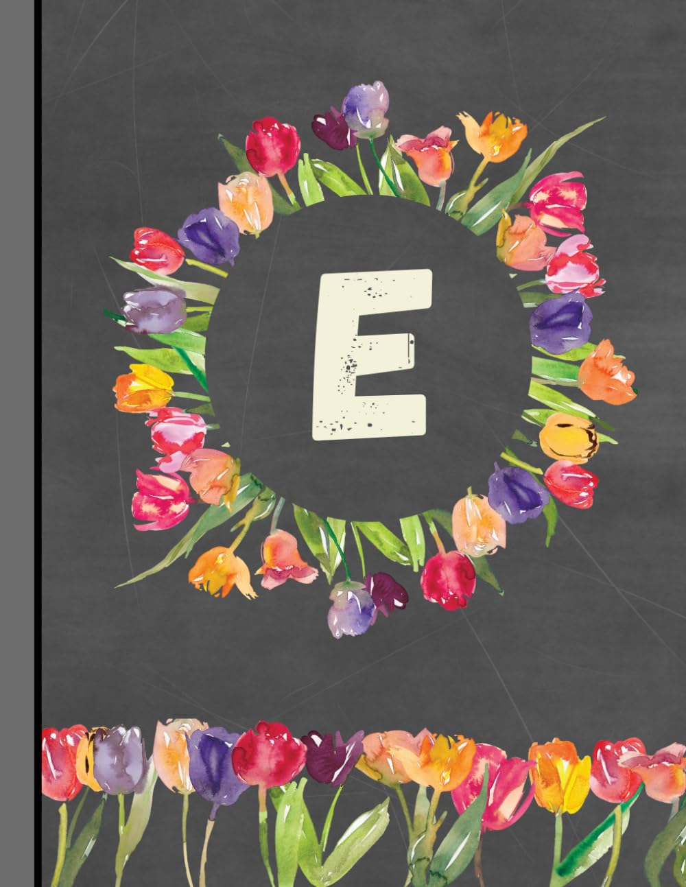 ler totalmente E: 8.5 x 11 lined notebook - 100 pages - tulip chalkboard