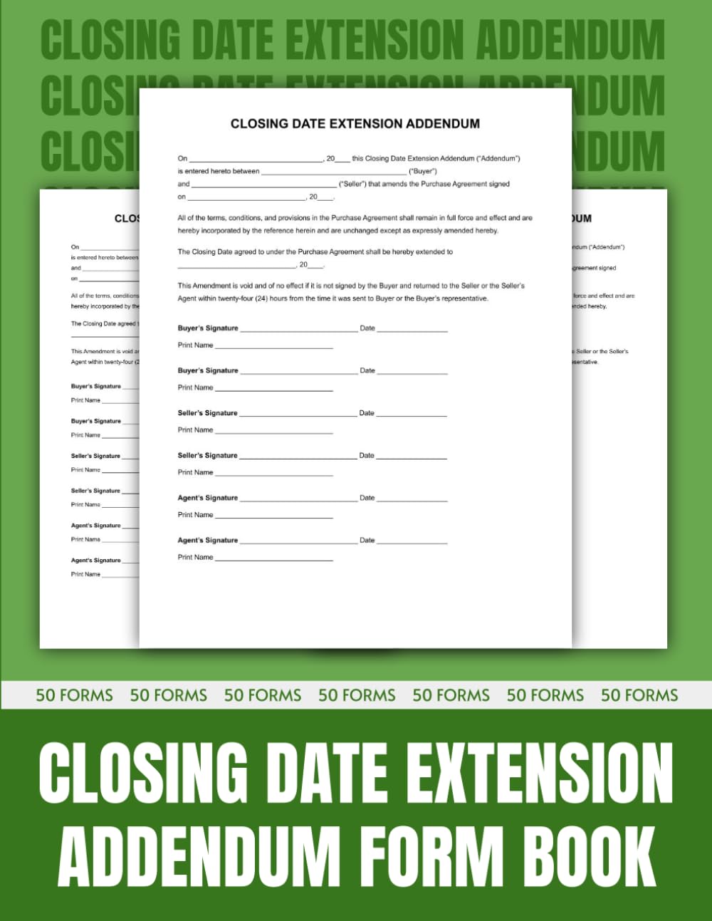 Closing Date Extension Addendum Form Book: 50 Essential Forms for Buyers, Sellers, and Agents | 8.5 x 11 inches. baixar livro de graça