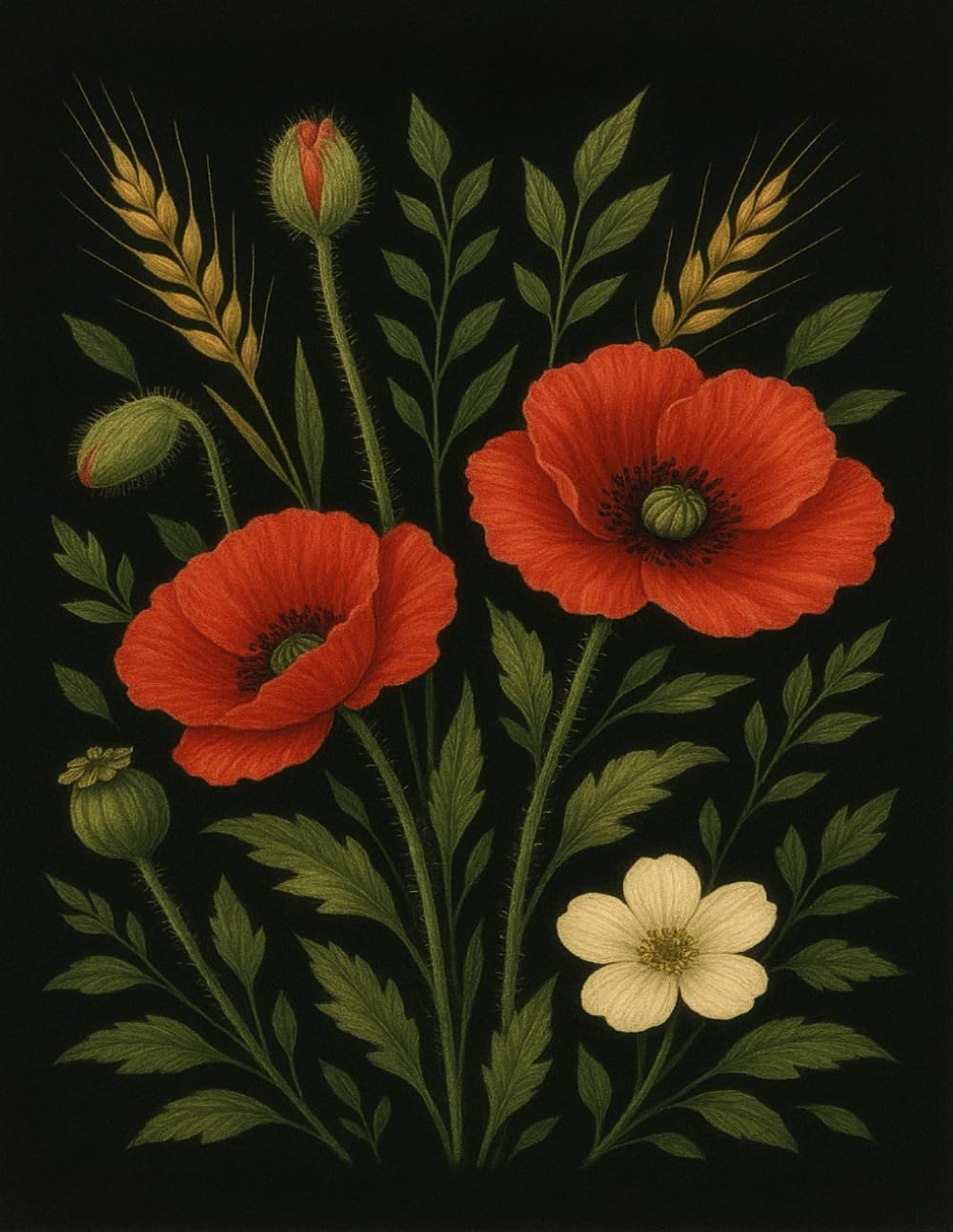 Botanical Poppy Notebook (8.5 x 11 Inches): Vintage Floral Illustration Grid Journal for Writing, Notes, and Creative Planning baixar o livro de graça