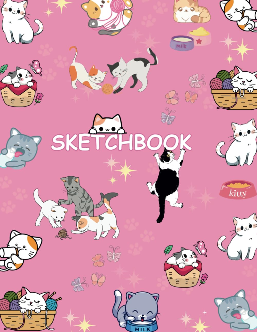 ler totalmente Sketch book: Playful Kawaii Cat Sketchbook, 110 Pages 8.5" x 11" Use it For Sketching, Drawing & Crayon Coloring