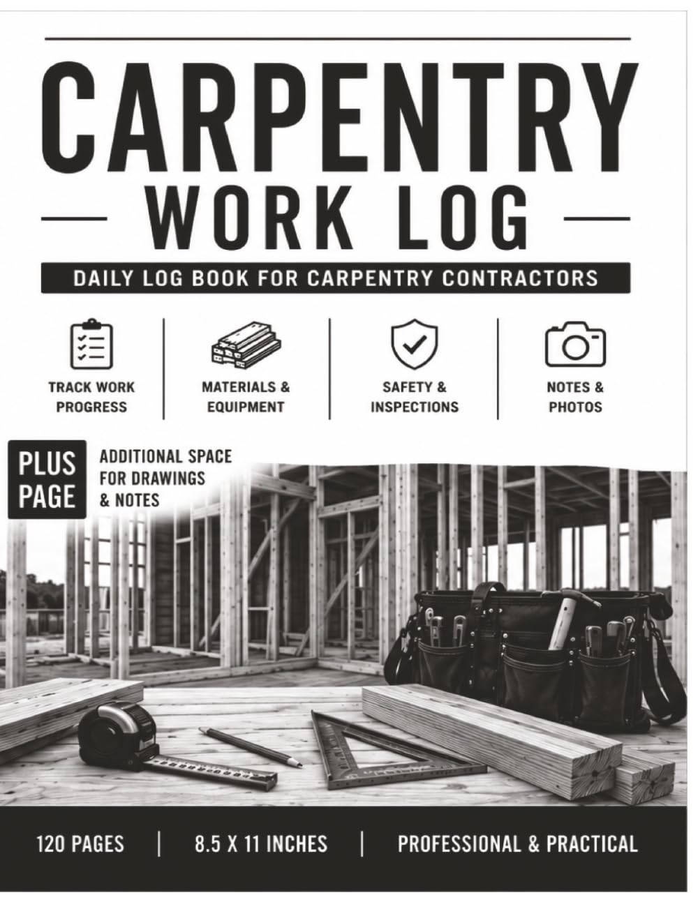 ler totalmente Carpentry Work Log Plus Page: Daily Log Book for Carpentry Contractors with Extra Pages