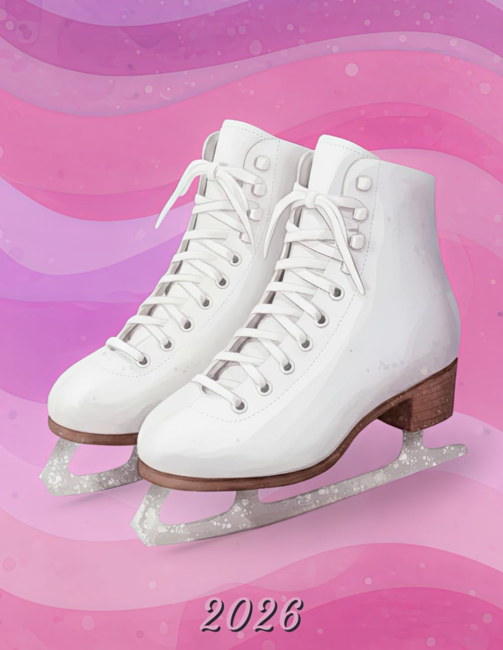 capítulo por capítulo baixar 2026: Large Monthly Calendar Planner – Figure Skates With Pink And Purple Background