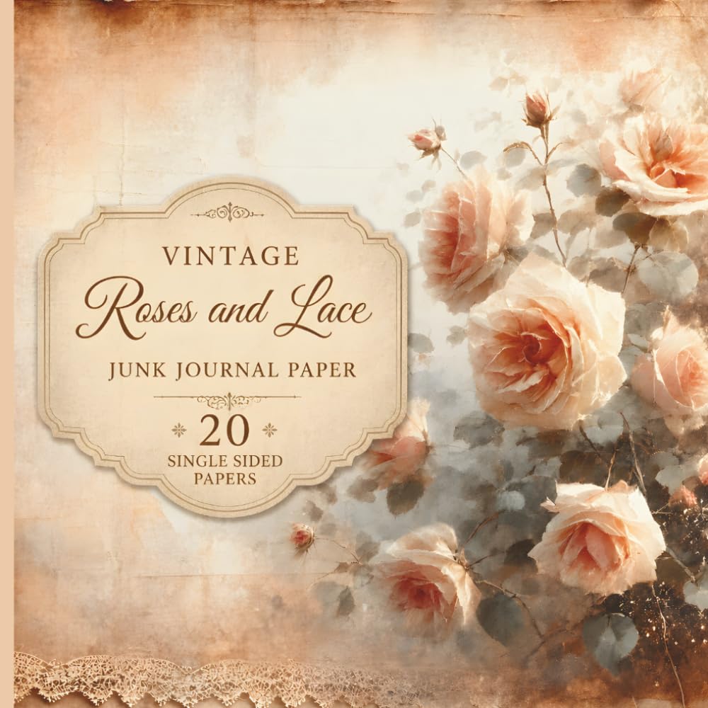 Vintage Lace & Roses Junk Journal Paper: Decorative Scrapbook Paper for Collage, Journaling, and Creative DIY Projects with Elegant Floral and Lace Designs baixar livro de graça