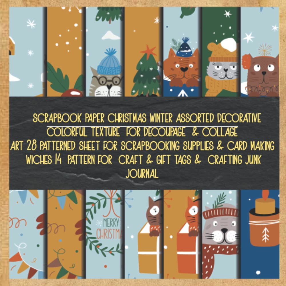 scrapbook paper christmas winter assorted decorative colorful texture for decoupage & collage art 28 patterned sheet for scrapbooking supplies &... craft & gift tags & crafting junk journal baixar livro de graça