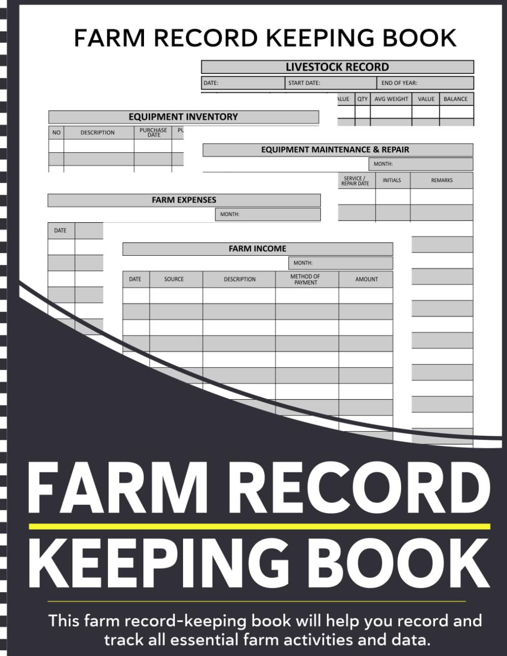Farm Management Record Keeping Book: Farming Organizer Journal for Livestock Tracking, Equipment Inventory, Repairs, Income, and Expenses baixar o livro de graça