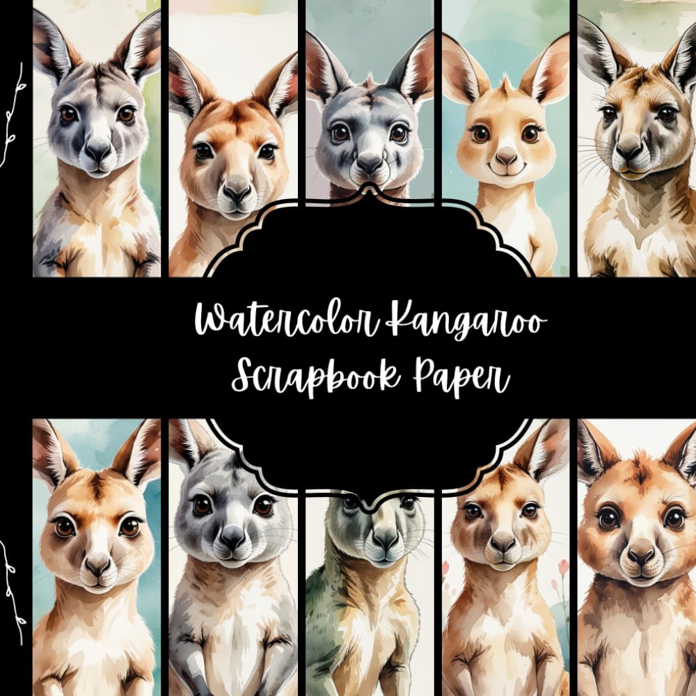 Watercolor Kangaroo Scrapbook Paper, Animal Junk Journal Paper, Australian Decorative Paper, DIY Projects, Origami, Collage Sheets, Decoupage Paper, 10 Designs, Double SIded baixar o livro de graça