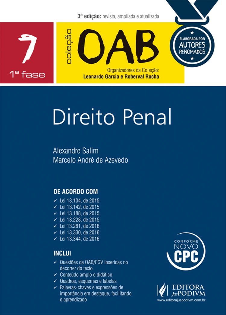 ler totalmente Direito Penal. 1ª Fase - Volume 7. Coleção OAB