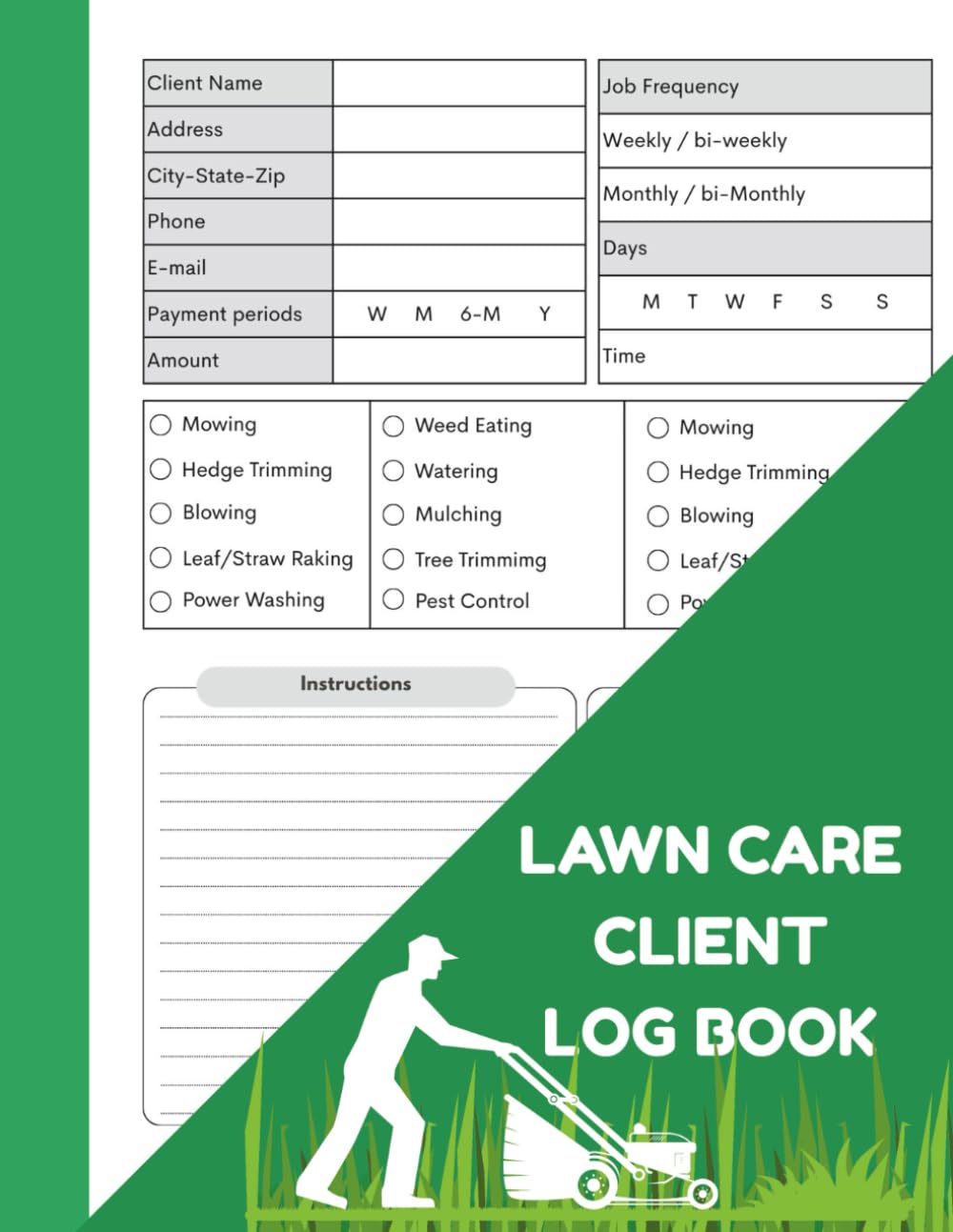 Lawn care client log book: Lawn Service Tracker for Landscapers, Gardeners, and Yard Maintenance Businesses baixar livro de graça