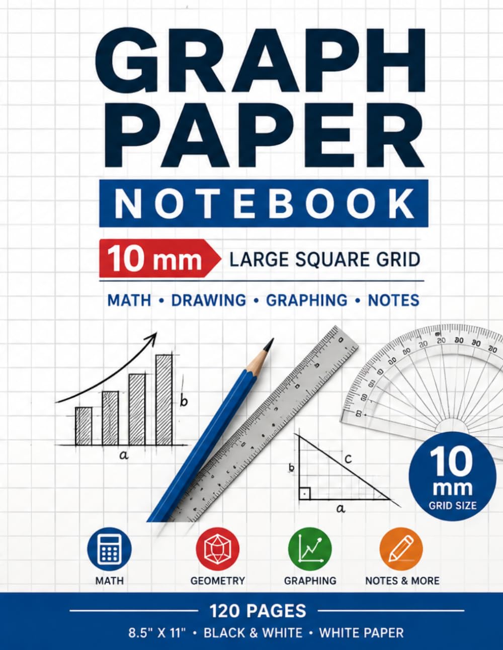 capítulo por capítulo baixar Graph Paper Notebook: 10 mm Large Square Grid Paper for Students, Math, Drawing, Graphing and Notes