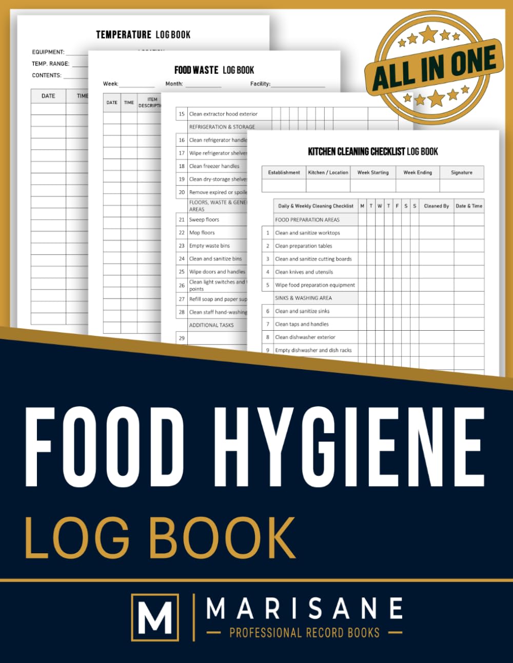 Food Hygiene Log Book: All-in-One Health & Safety Record book | Food Temperature Record with Safe Ranges, Daily & Weekly Cleaning Checklist & Food... Action & Monthly Review | 131 Pages baixar livro de graça