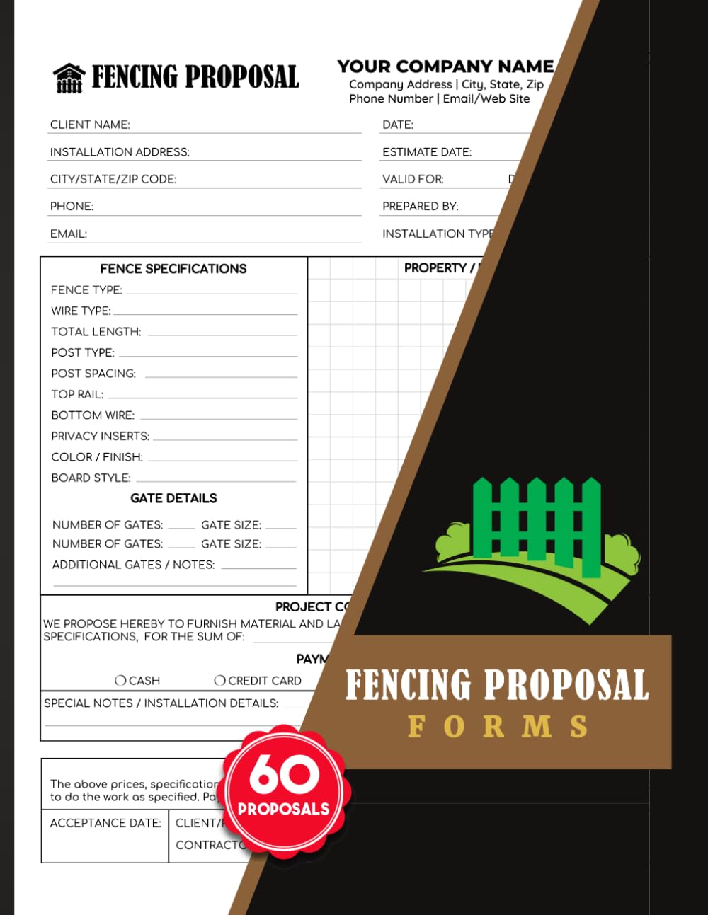 capítulo por capítulo baixar Fencing Proposal Forms: Fence Contractor Estimate Logbook for Installers, Builders & Engineers | Project Quotes, Client Details & Installation Records | 60 Forms, 120 Single-Sided Pages