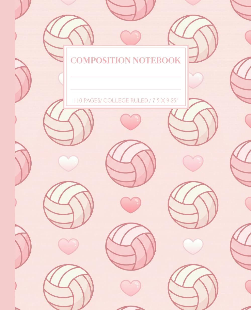 capítulo por capítulo baixar Volleyball Composition Notebook College Ruled: Cute Pastel Pink Journal Pattern with Hearts, Love Aesthetic Journal for Girls, Teens & Sport Lovers