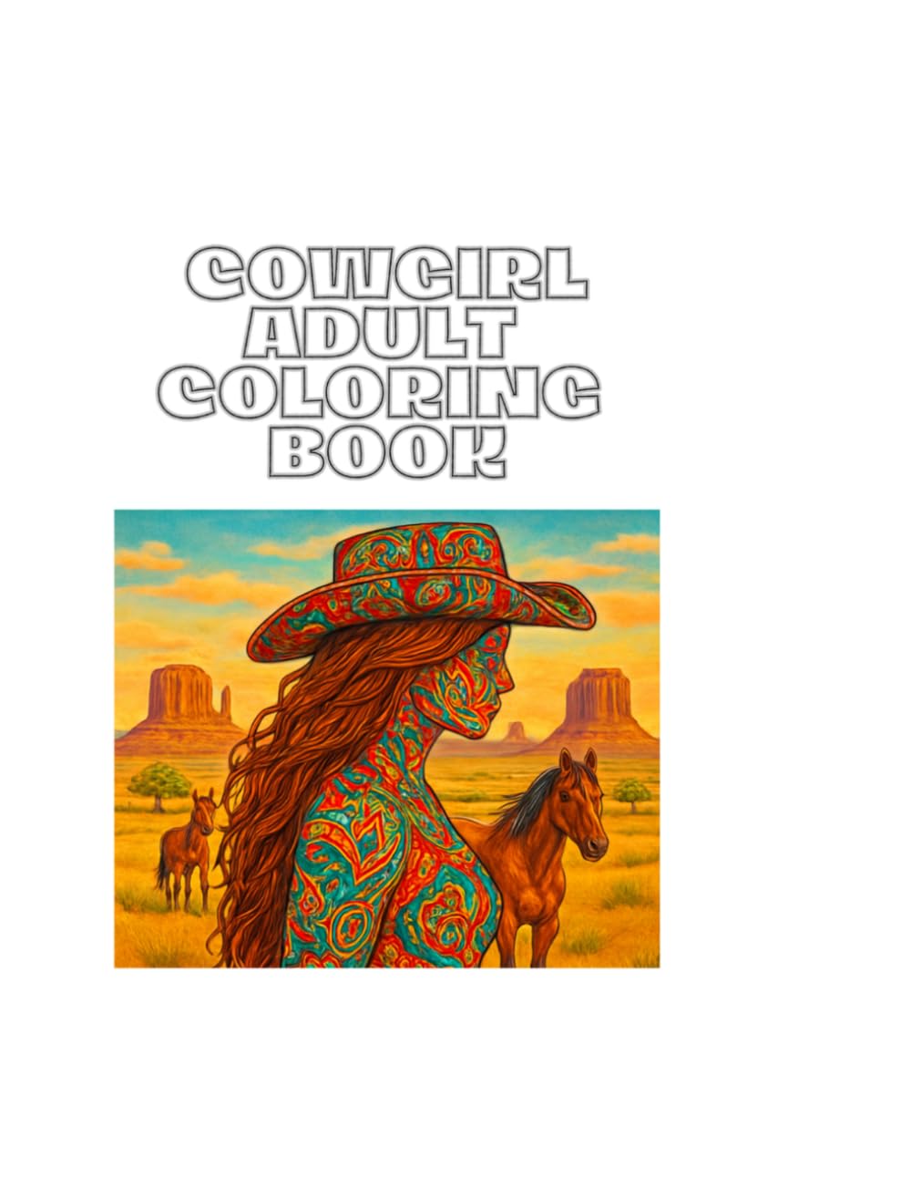 ler totalmente Cowgirl Adult Coloring Book