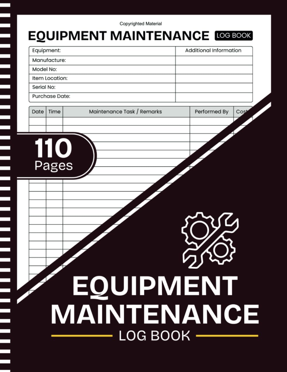 capítulo por capítulo baixar Equipment Maintenance Log Book: Equipment Service & Repair Tracker | Record Routine Maintenance, Inspections, and Work Orders for Better Asset Management | 8.5" x 11" Inches, 110 pages