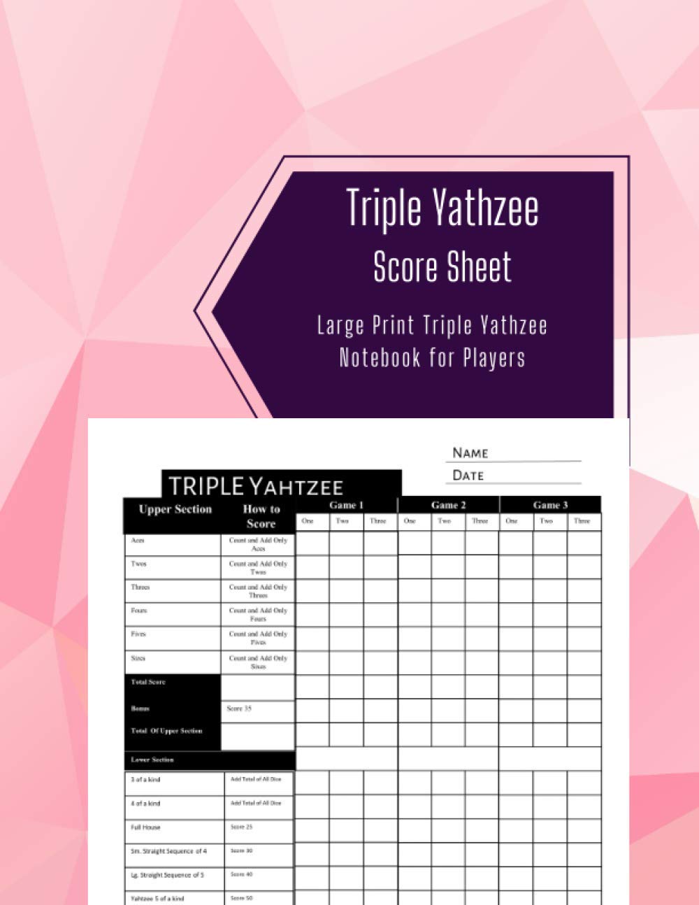 Triple Yahtzee Score Sheets: Scorebook for Scorekeeping baixar livro de graça