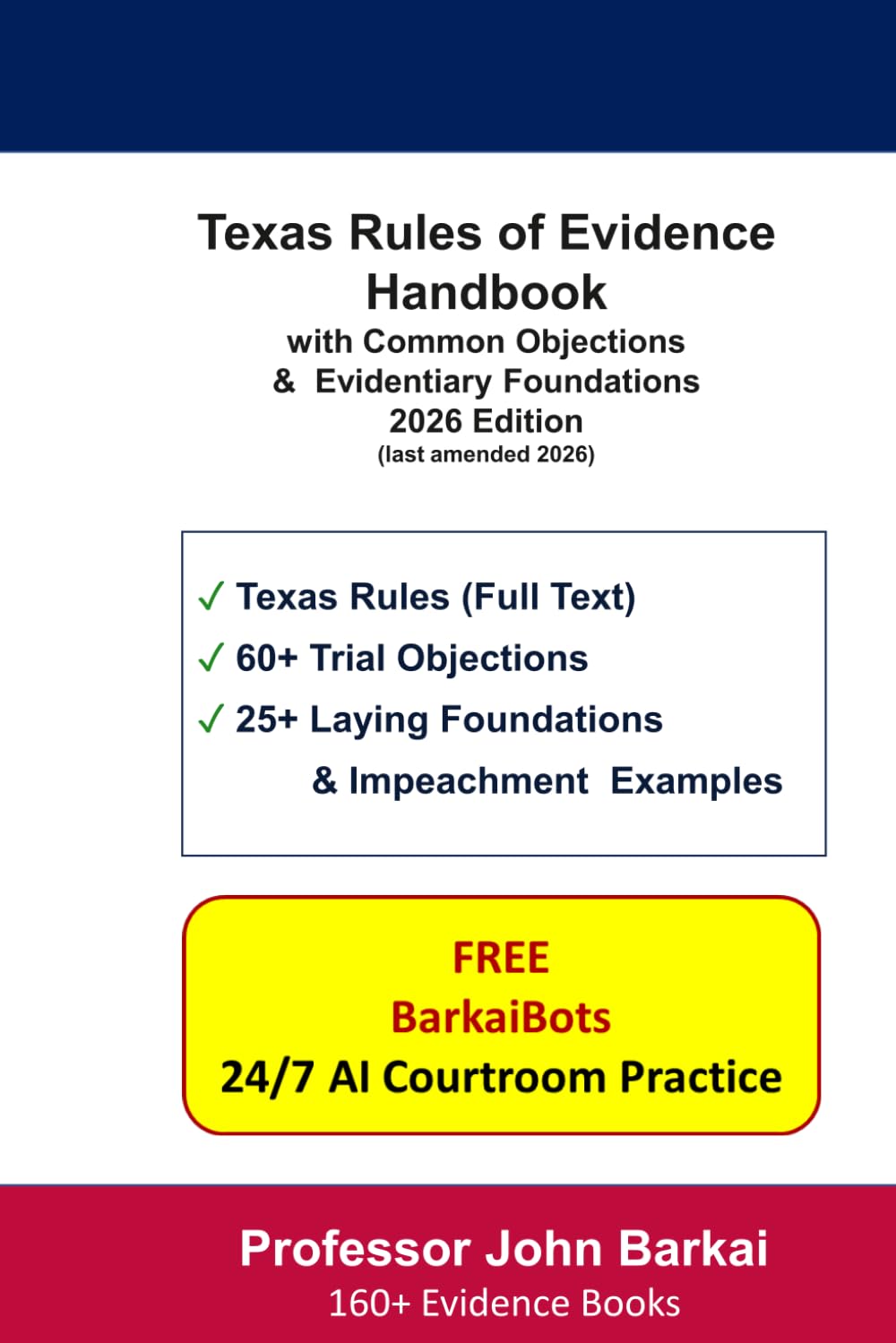 ler totalmente Texas Rules of Evidence Handbook with Common Objections & Evidentiary Foundations, 2026 Edition
