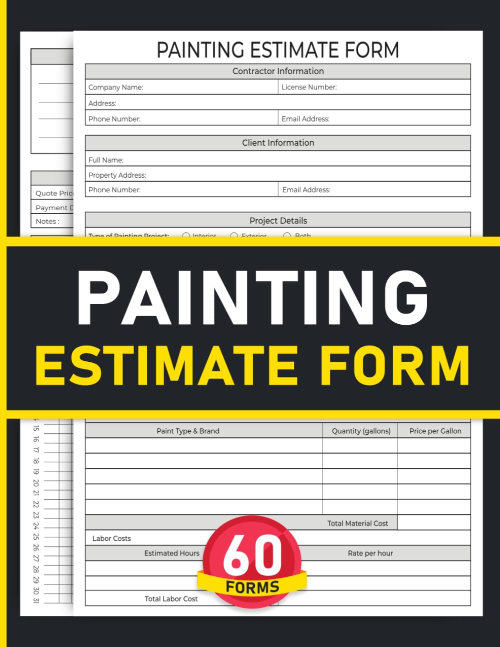 Painting Estimate Form: for Recording Labor, Materials, Project Details, and Client Information | 120 Pages. baixar o livro de graça