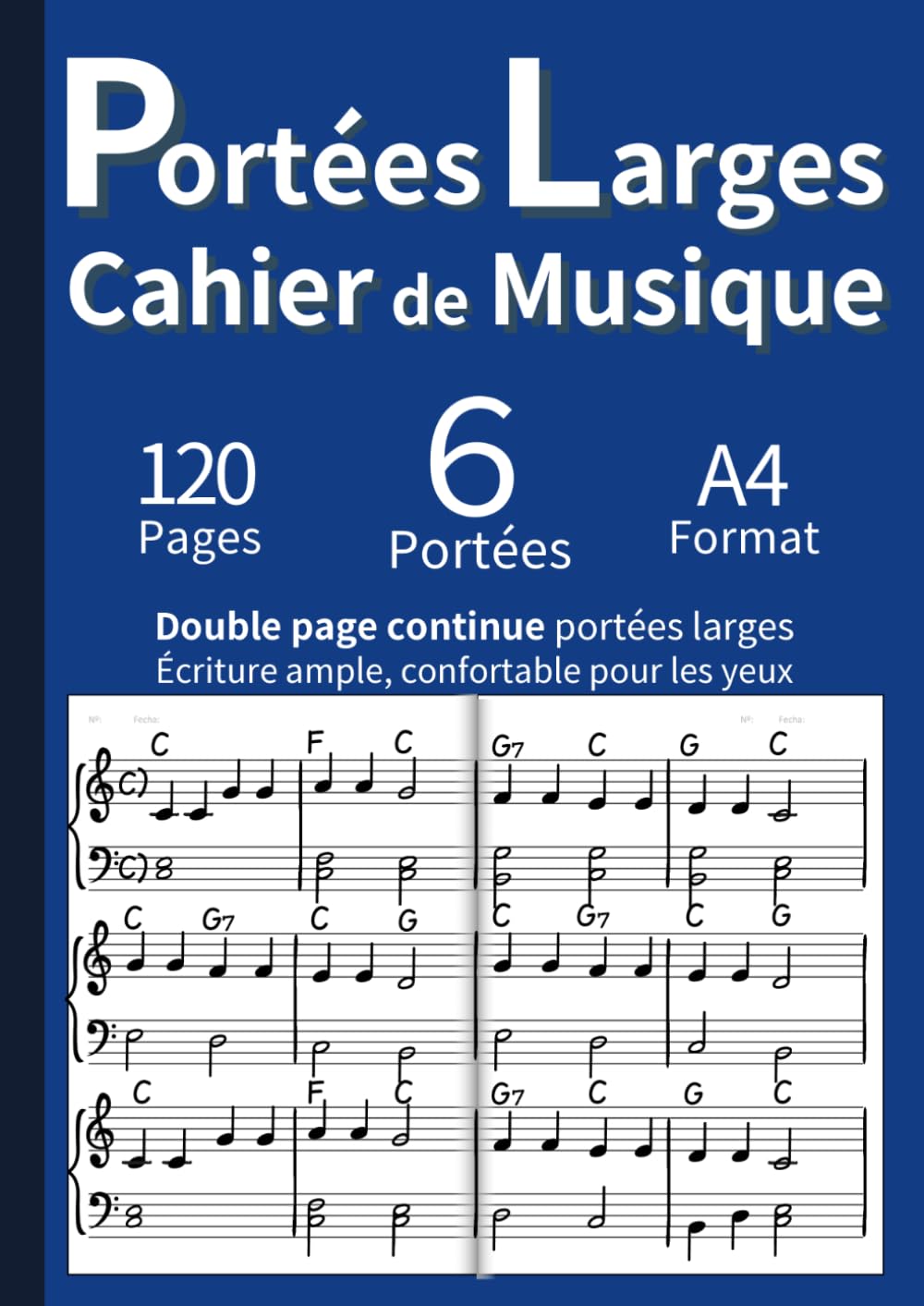 ler totalmente Portées Larges pour Musiciens - Cahier de Musique Double Page Grand Format (A4): Cahier de Musique avec Portée Double et Individuelle - Idéal pour... & Write Music Manuscript) (French Edition)