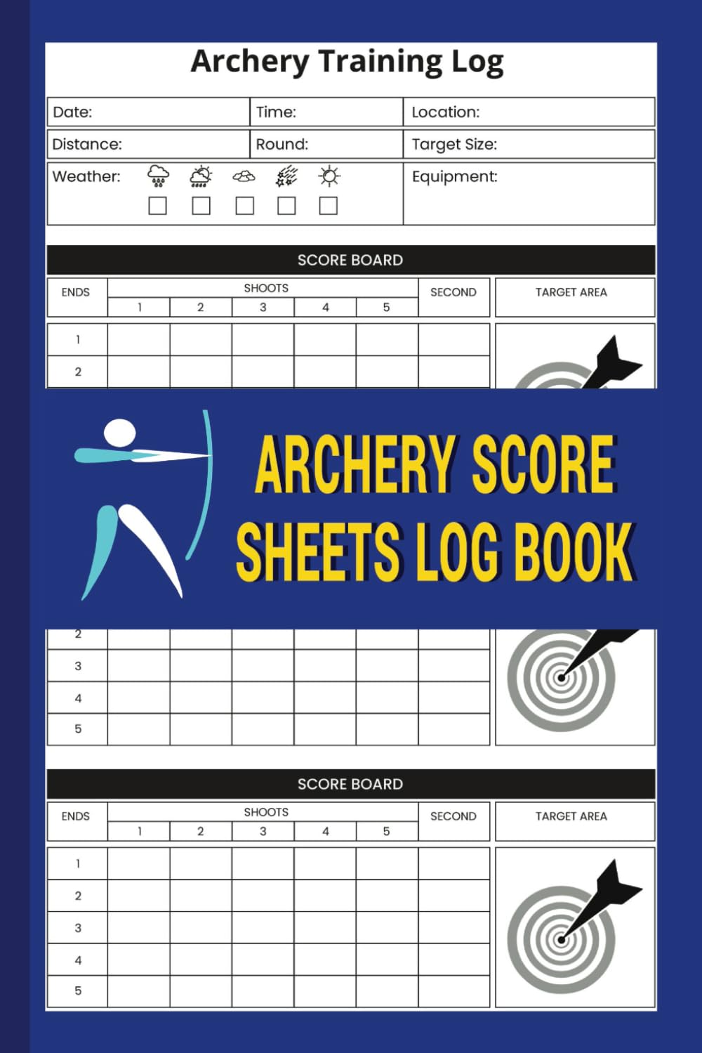 ler totalmente Archery Score Sheets Log Book: Archery Training Log With Score Cards For Recording Rounds, 6" x 9'' - 120 Pages