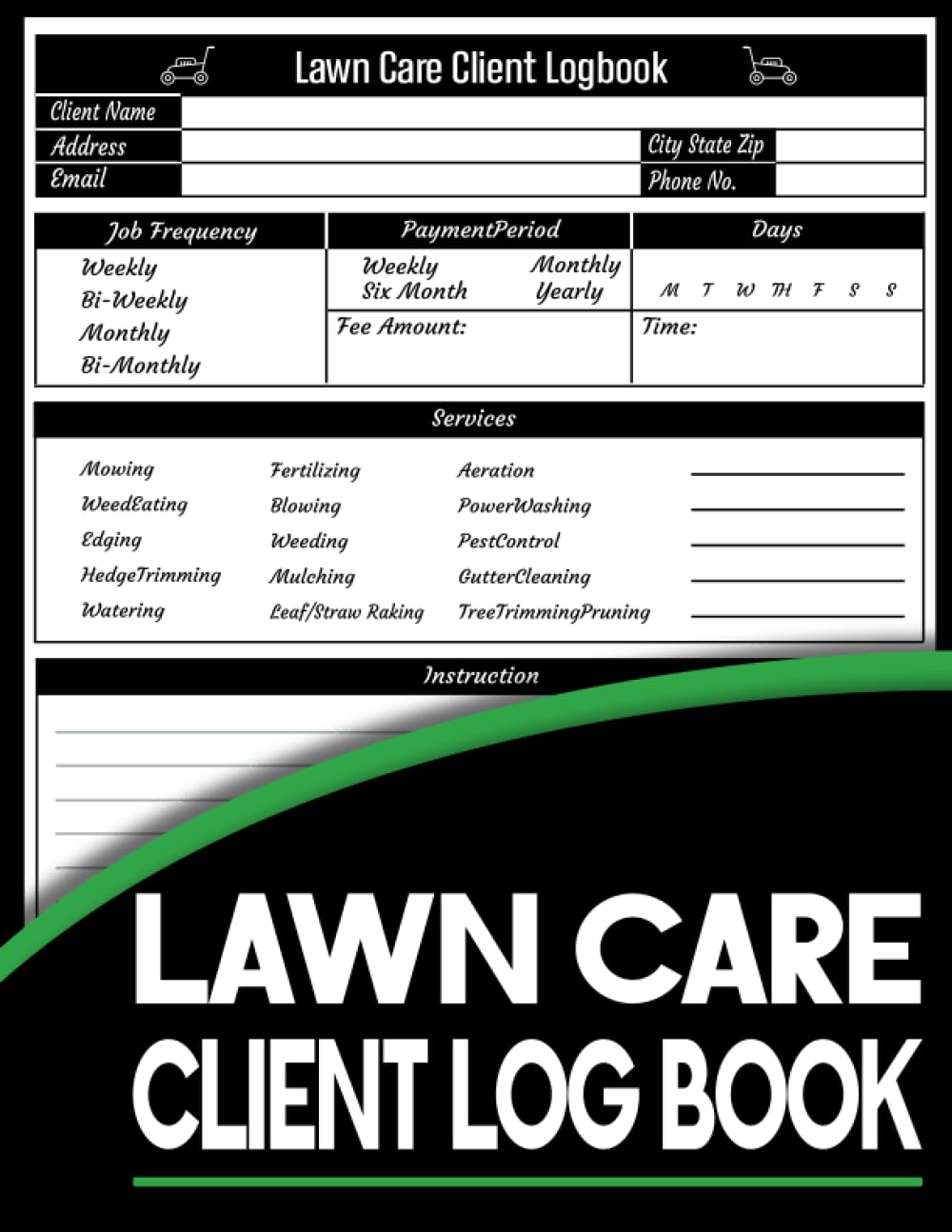 lawn care client log book: Simplify Customer Management - Lawn Mowing and Landscape Logbook, Track And Keep Record Of Your Client's... For Lawn Care Businesses 120 pages 8.5x11 Inches. baixar livro de graça