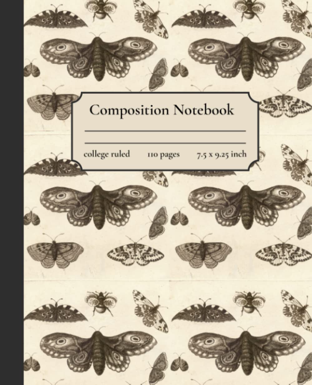 ler totalmente Vintage Composition Notebook Moth | Death Moth Butterfly Vintage Notebook | Composition Notebook College Ruled | 110 High-Quality Paper | Premium... Journal for Home, School, College and Work