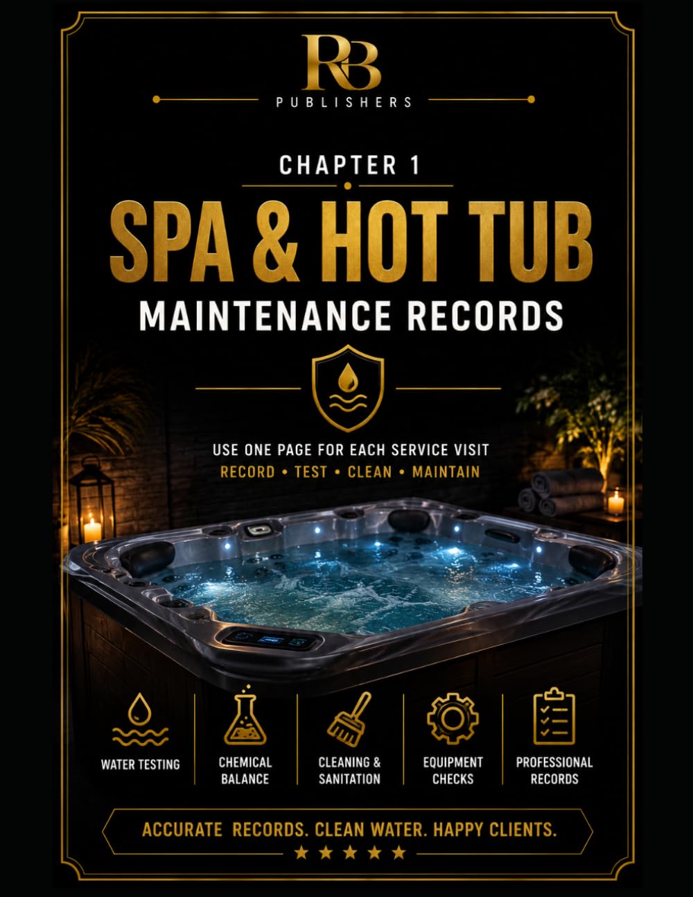 ler totalmente Spa & Hot Tub Maintenance Log Book: Professional Service Record for Water Testing, Chemical Balance, Cleaning, Equipment Checks, Maintenance, Repairs, and Technician Documentation