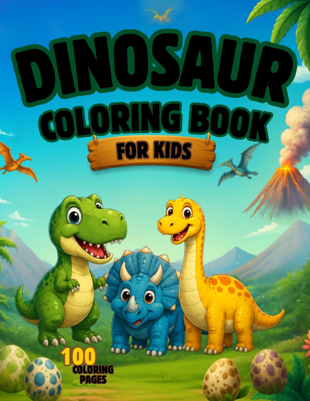 capítulo por capítulo baixar Dinosaur Coloring Book for Kids: 100 Fun and Easy Dinosaur Coloring Pages for Boys and Girls Ages 3–8 | Cute Dinosaurs, T-Rex, Triceratops, Stegosaurus, Velociraptor and More