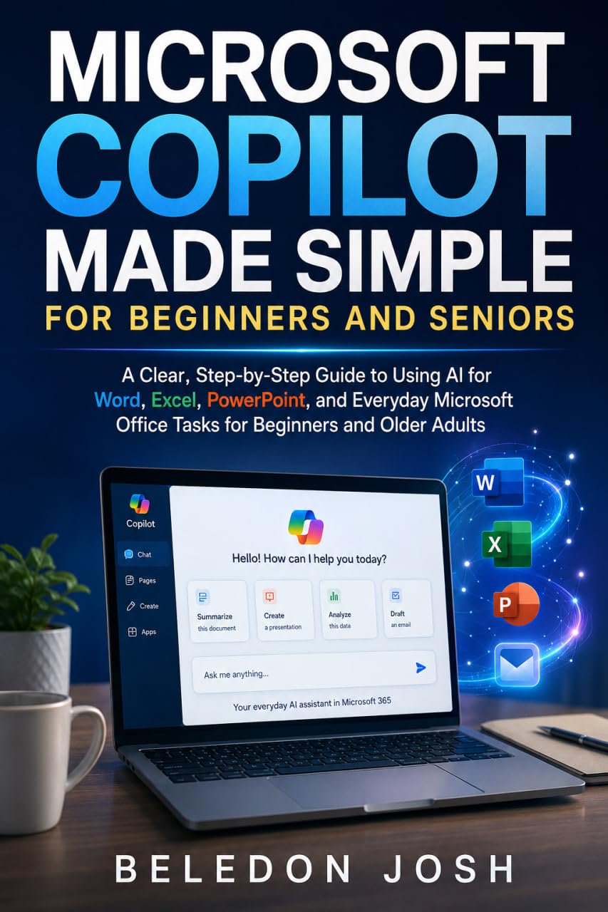 ler totalmente Microsoft Copilot Made Simple for Beginners and Seniors: A Clear, Step-by-Step Guide to Using AI for Word, Excel, PowerPoint, and Everyday Microsoft Office... Beginners and Older Adults (English Edition)