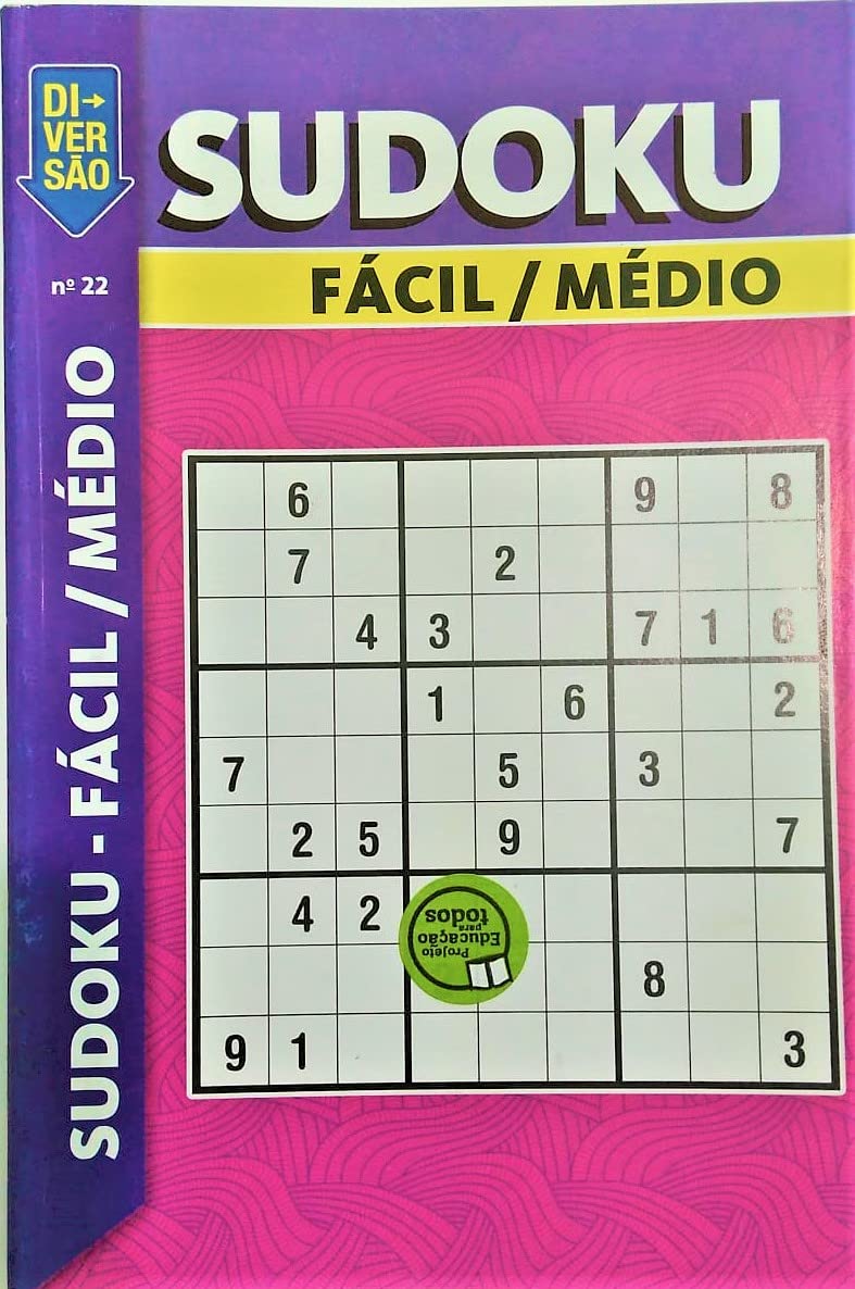 ler totalmente Sudoku Diversão Número 22 Nível Fácil Médio
