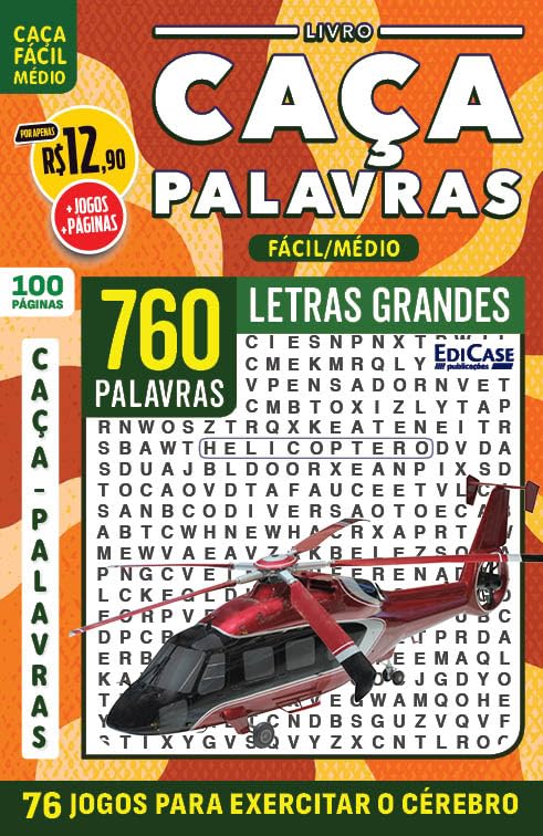ler totalmente Livro Caça-Palavras ed.115 - 100 págs.- Fácil/ Médio: 76 Jogos para exercitar o cérebro