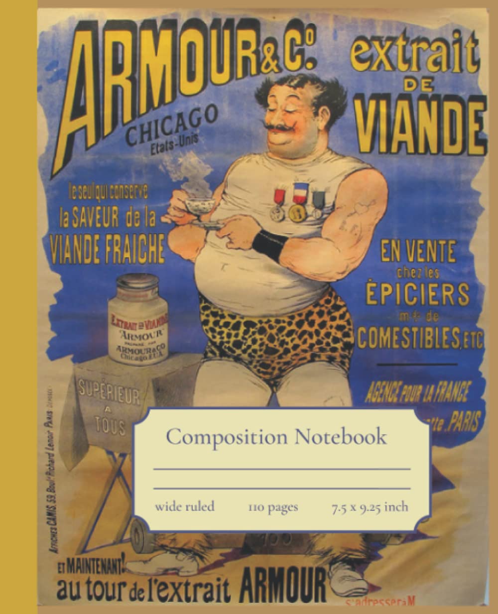 Vintage Composition Notebook Strong Man: Strong Man Illustration | Premium Composition Notebook For Vintage Advertising Lovers | Wide Lined baixar o livro de graça