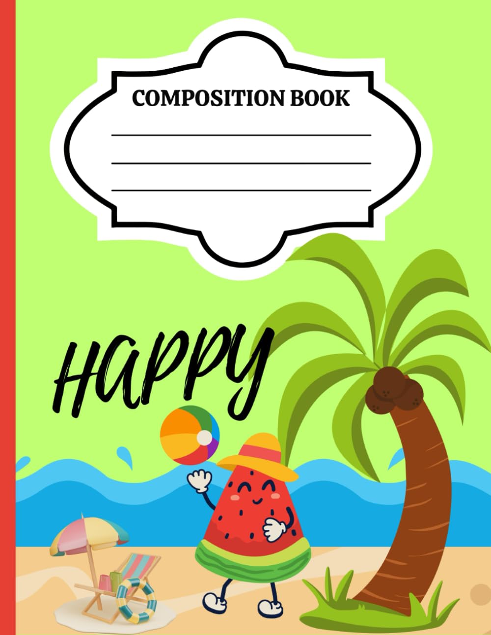 Watermelon in beach Theme Composition notebook: Cute Fruit College Ruled Notebook(110 pages 8.5x11'') For School. baixar livro de graça