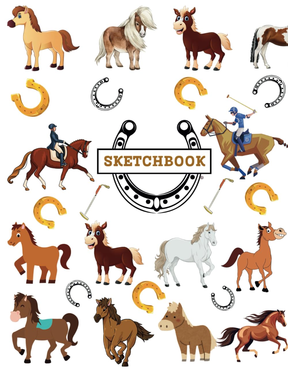 ler totalmente SKETCH BOOK: Notebook for Girls, Boys, Teens, Women and Men for Drawing, Doodling or Sketch 120 Pages, 8.5 x 11 | Horse Lovers