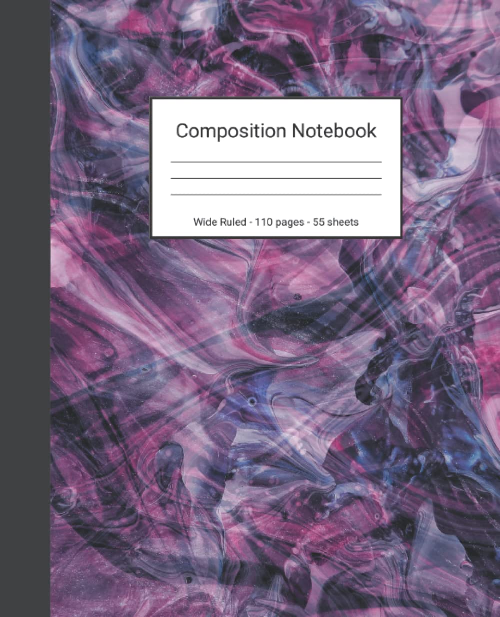 ler totalmente Composition Notebook: Wide Ruled Paper Notebook Journal - Purple Black And White Abstract Art - Blank Wide Lined Workbook