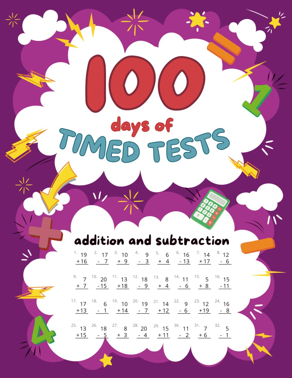 100 Days of Timed Tests: Addition and Subtraction: Math Workbook for Kids: Reproducible Practice Sheets with Answer Key for Digits 0-20, Speed Drills... Building for Kindergarten, 1st and 2nd Grade baixar o livro de graça