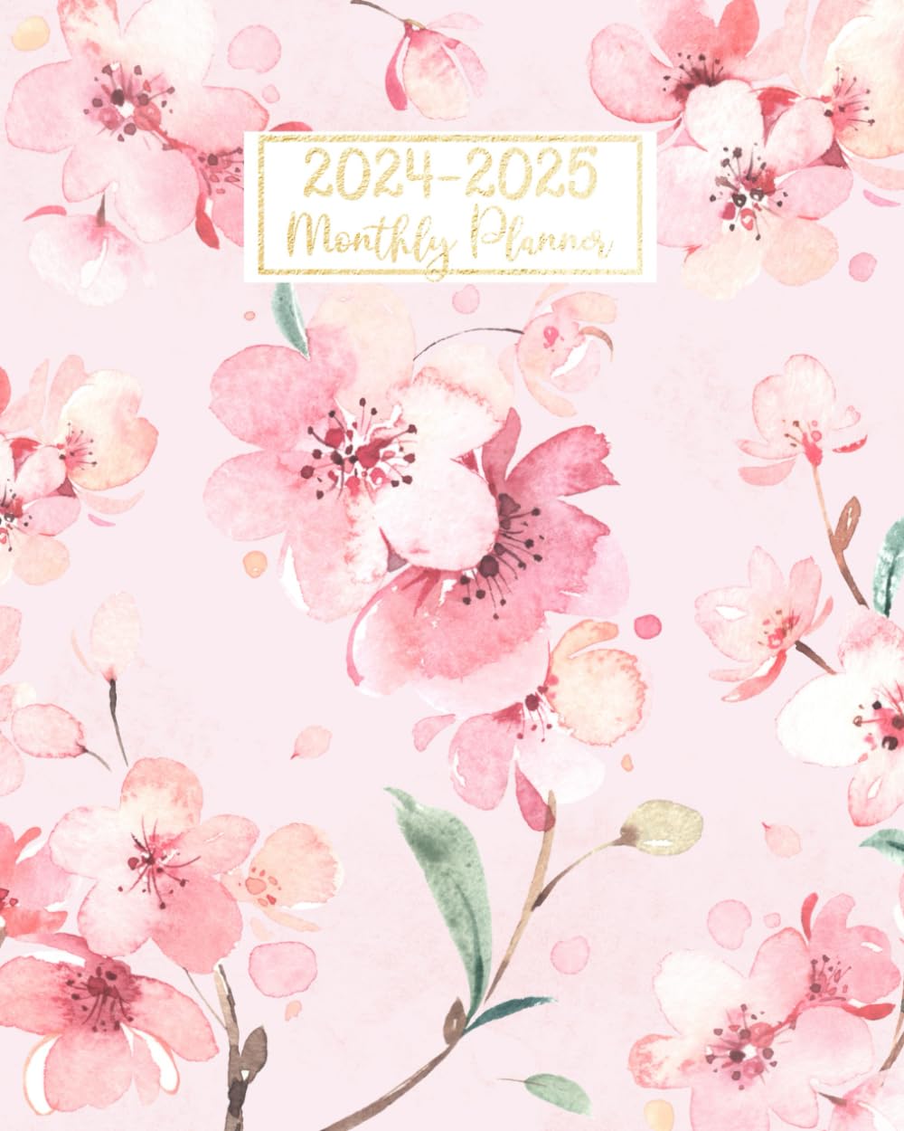 Monthly Planner 2024-2025: Pink Cherry Blossom 2024 and 2025 - Cute Watercolor Floral Cover | Large 2 Year Calendar For Women with Goals, To Do Lists, Holidays | Jan 24 to Dec 25 baixar livro de graça