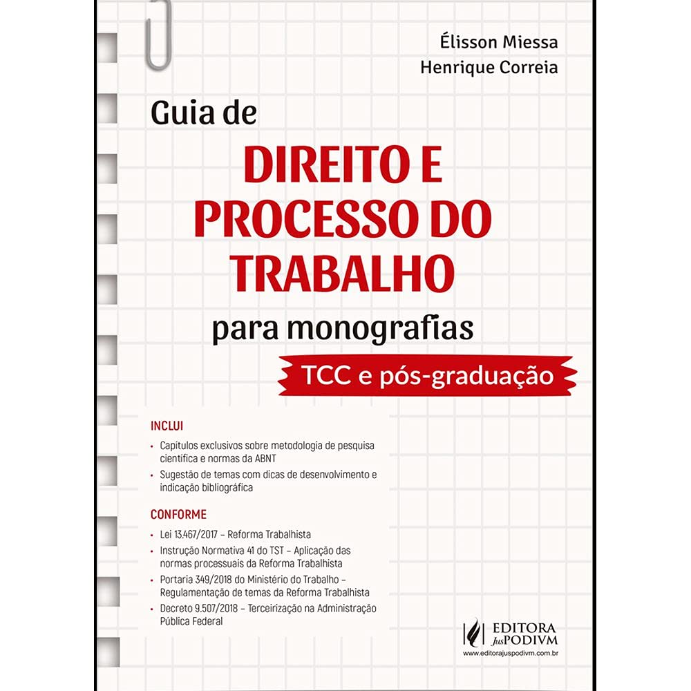 capítulo por capítulo baixar Guia de Direito e Processo do Trabalho Para Monografias: TCC e Pós-graduação