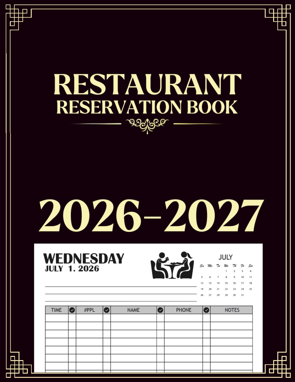 Restaurant Reservation Book 2026-2027: 365 Day Guest Table Booking Diary from July to June for Organizing Dining Appointments baixar livro de graça