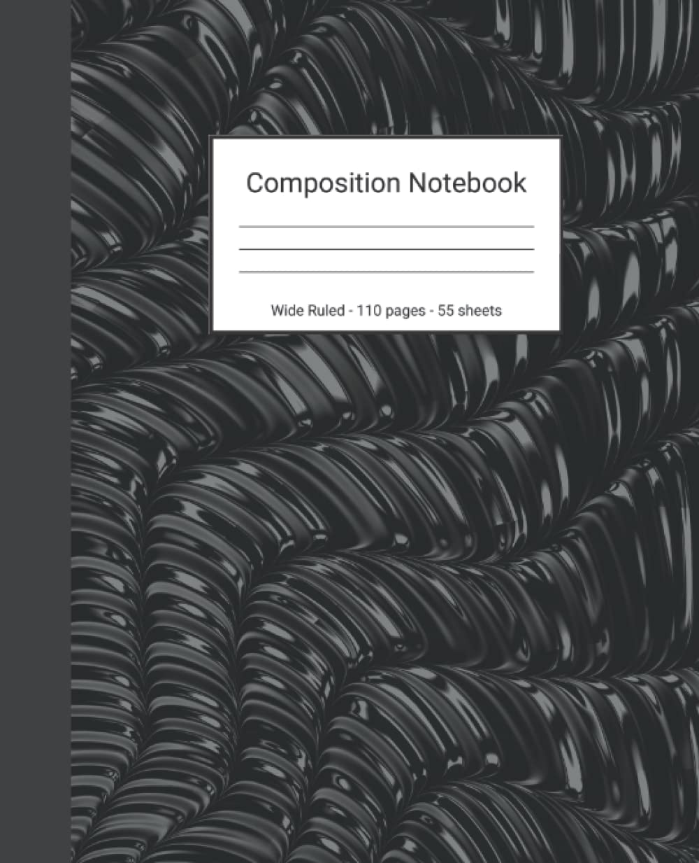 ler totalmente Composition Notebook: Wide Ruled Paper Notebook Journal - Black and White Liquid Pattern - Blank Wide Lined Workbook